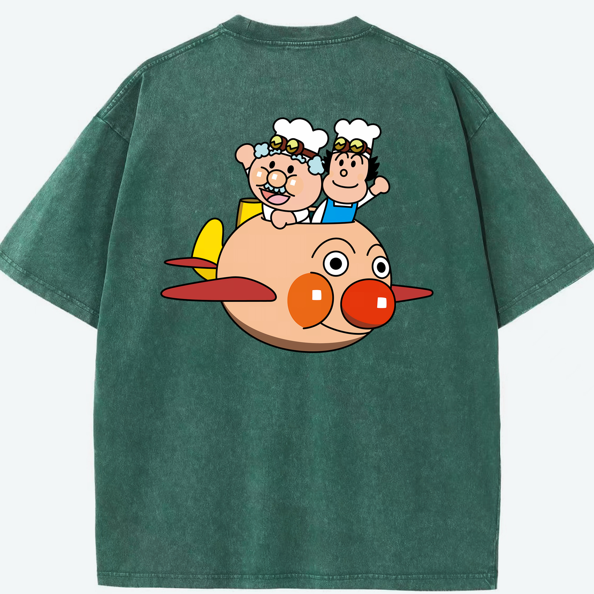（画像用） アンパンマン Anpanman 綿100% ヴィンテージ風 半袖Tシャツ（背面プリント）
